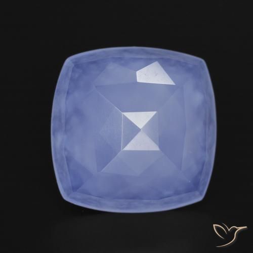 5.91ct Natural Light Purplish Blue Chalcedony, Cushion, Translucent
