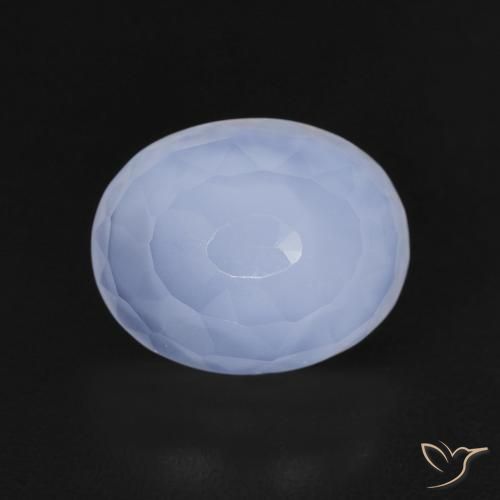 2.96ct Natural Light Blue Chalcedony, Oval, Transparent