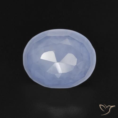 3.82ct Natural Purplish Blue Chalcedony, Oval, Transparent