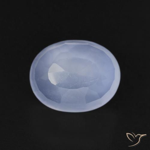 2.74ct Natural Purplish Blue Chalcedony, Oval, Transparent