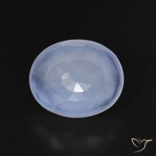 2.99ct Natural Purplish Blue Chalcedony, Oval, Transparent