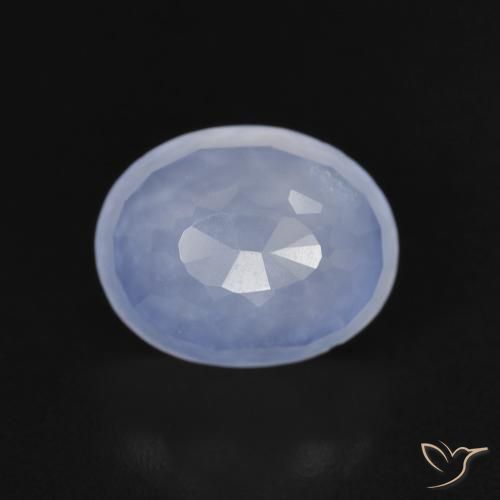 2.84ct Natural Purplish Blue Chalcedony, Oval, Transparent