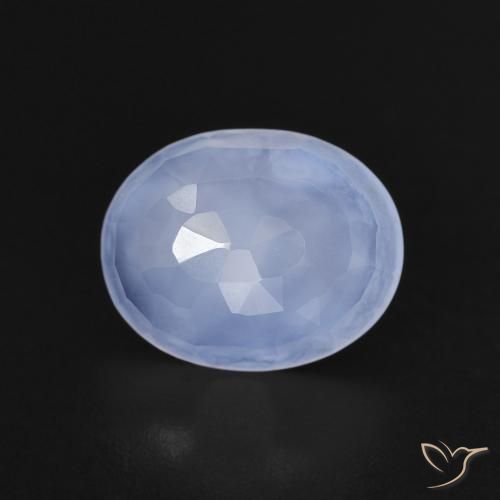 2.35ct Natural Light Purplish Blue Chalcedony, Oval, Transparent