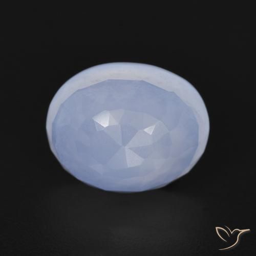 3.00ct Natural Purplish Blue Chalcedony, Oval, Transparent