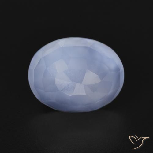 2.56ct Natural Purplish Blue Chalcedony, Oval, Transparent