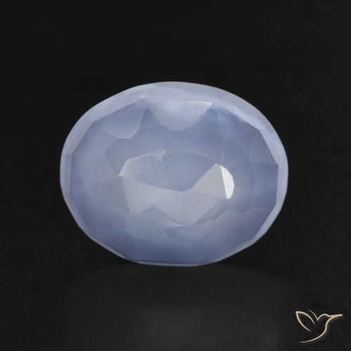 3.44ct Natural Purplish Blue Chalcedony, Oval, Transparent