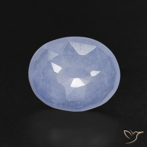 3.40ct Natural Purplish Blue Chalcedony, Oval, Transparent