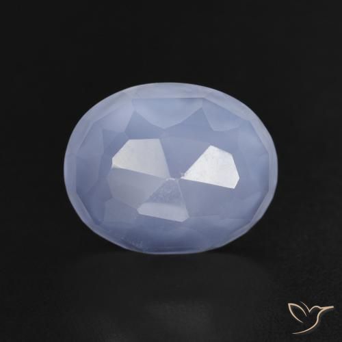 3.60ct Natural Purplish Blue Chalcedony, Oval, Transparent