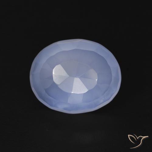 3.54ct Natural Purplish Blue Chalcedony, Oval, Transparent