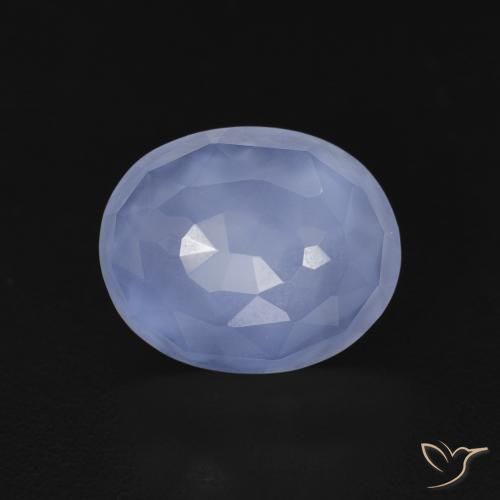 3.42ct Natural Purplish Blue Chalcedony, Oval, Transparent