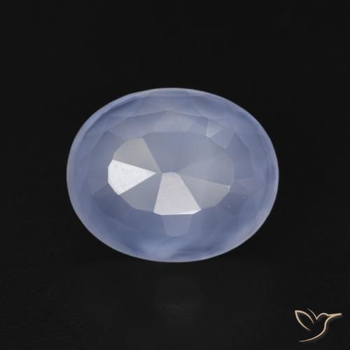 3.60ct Natural Purplish Blue Chalcedony, Oval, Transparent