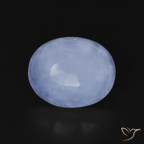 2.98ct Natural Purplish Blue Chalcedony, Oval, Transparent