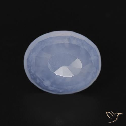 3.91ct Natural Purplish Blue Chalcedony, Oval, Transparent