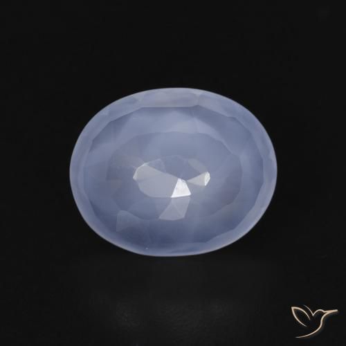 3.11ct Natural Purplish Blue Chalcedony, Oval, Transparent