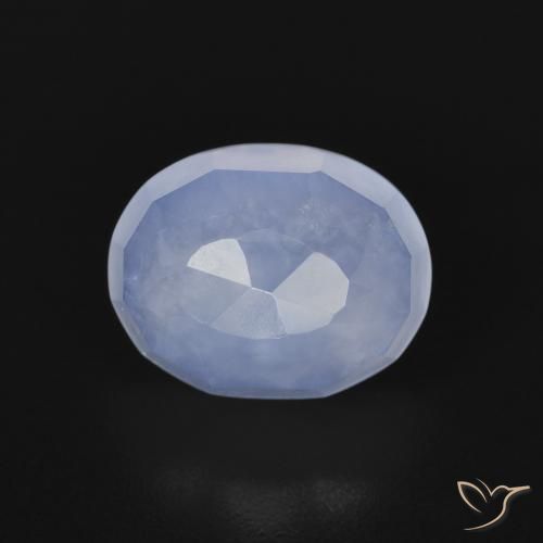 2.96ct Natural Purplish Blue Chalcedony, Oval, Transparent