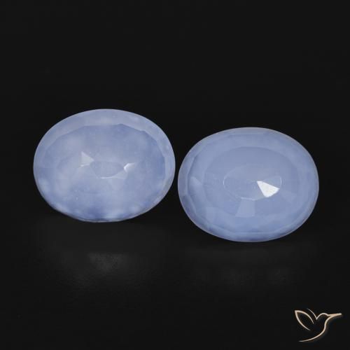 4.89ctw Natural Light Blue Chalcedony, Oval, Transparent