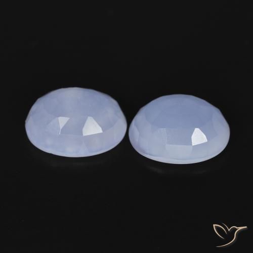 Chalcedony Gemstones in 10 x 8 mm (calibrated) Size for Sale, Chalcedony Stones in Light Blue Color