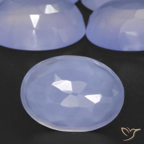 33.41ctw Purplish Blue Chalcedony, Oval, Translucent