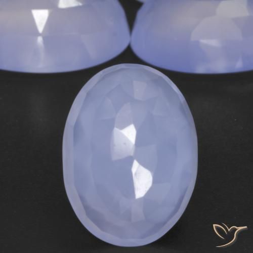 33.41 ctw Blue Chalcedony Stones, Natural Chalcedony in Oval Buff-Top Shape for Sale
