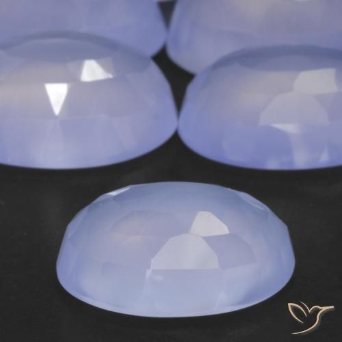 Chalcedony Gemstones in 14 x 10 mm (calibrated) Size for Sale, Chalcedony Stones in Purplish Blue Color