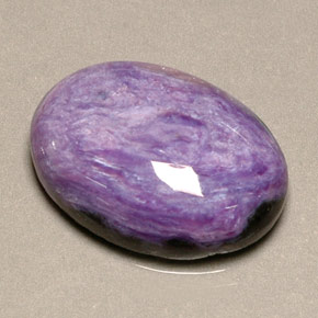 9.97 ct Violet Charoite Stone, Natural Charoite in Oval Cabochon Shape for Sale