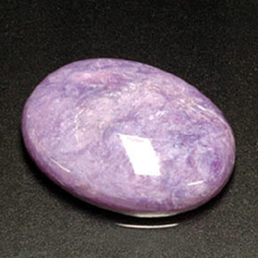 8.22 ct Violet Charoite Stone, Natural Charoite in Oval Cabochon Shape for Sale