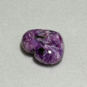 4.95 ct Violet Charoite Stone, Natural Charoite in Heart Cabochon Shape for Sale
