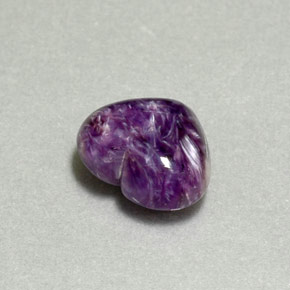 5.06 ct Violet Charoite Stone, Natural Charoite in Heart Cabochon Shape for Sale