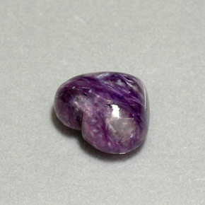 4.16 ct Violet Charoite Stone, Natural Charoite in Heart Cabochon Shape for Sale