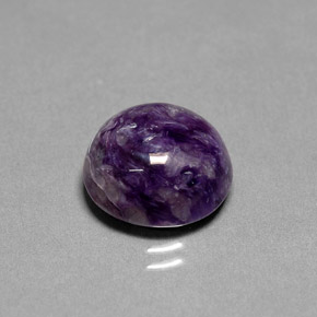 6.75 ct Violet Charoite Stone, Natural Charoite in Round Cabochon Shape for Sale