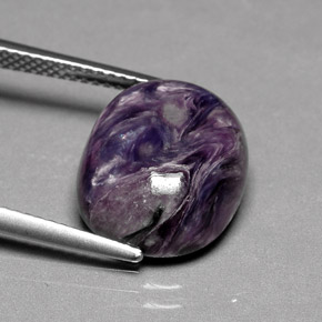7.30 ct Violet Charoite Stone, Natural Charoite in Oval Cabochon Shape for Sale