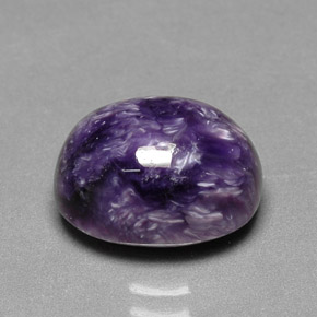 5.68 ct Violet Charoite Gemstone, Charoite Gem in Oval Cabochon Shape for Sale.