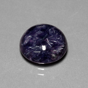 4.70 ct Violet Charoite Gemstone, Charoite Gem in Round Cabochon Shape for Sale.