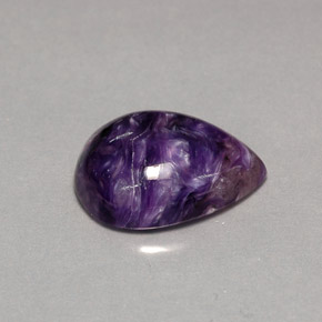 7.30 ct Violet Charoite Gemstone, Charoite Gem in Pear Cabochon Shape for Sale.