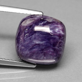 6.76 ct Violet Charoite Gemstone, Charoite Gem in Cushion Cabochon Shape for Sale.