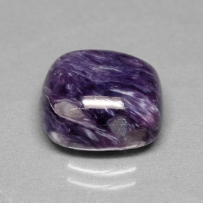 6.76 ct Violet Charoite Stone, Natural Charoite in Cushion Cabochon Shape for Sale