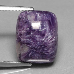 6.49 ct Violet Charoite Gemstone, Charoite Gem in Cushion Cabochon Shape for Sale.