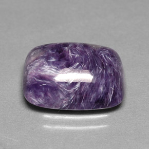 6.49 ct Violet Charoite Stone, Natural Charoite in Cushion Cabochon Shape for Sale