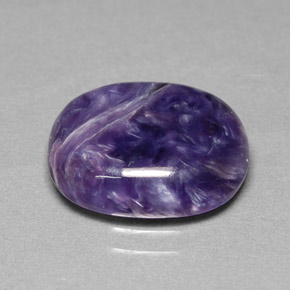 5.33 ct Violet Charoite Stone, Natural Charoite in Oval Cabochon Shape for Sale
