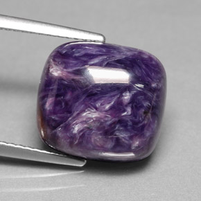8.03 ct Violet Charoite Gemstone, Charoite Gem in Cushion Cabochon Shape for Sale.