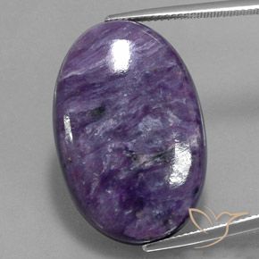 31.7 ct Oval Charoite, 29.2 x 19.4 mm From Russia, Photo A