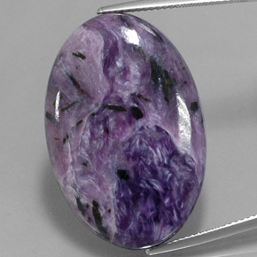 37.70 ct Violet Charoite Gemstone, Charoite Gem in Oval Cabochon Shape for Sale.