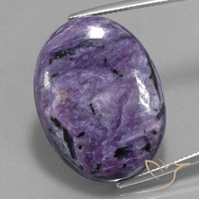 34.07 ct Oval Charoite, 27.9 x 21.2 mm From Russia, Photo A