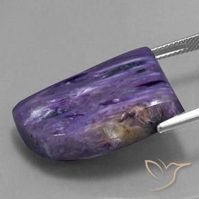 Charoite Gemstone in 26.3 x 17.5 mm Size for Sale, Charoite Stone in Velvet Purple Violet Color