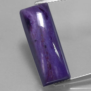 16.59 ct Violet Charoite Gemstone, Charoite Gem in Baguette Cabochon Shape for Sale.