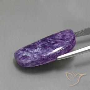 29.93 ct Violet Charoite Gemstone, Charoite Gem in Half Moon Cabochon Shape for Sale.