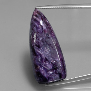 27.21 ct Violet Charoite Gemstone, Charoite Gem in Fancy Cabochon Shape for Sale.