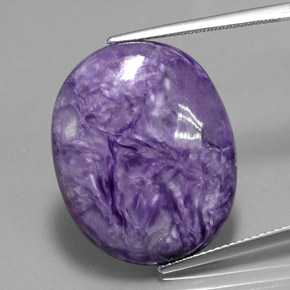 26.05 ct Violet Charoite Gemstone, Charoite Gem in Oval Cabochon Shape for Sale.