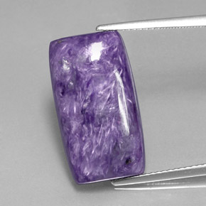 13.90 ct Violet Charoite Gemstone, Charoite Gem in Baguette Cabochon Shape for Sale.