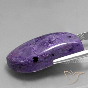 Charoite Gemstone in 33.4 x 17.8 mm Size for Sale, Charoite Stone in Deep Violet Color